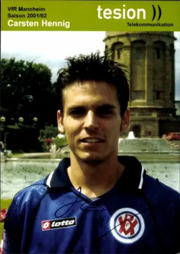 Autogrammkarte Fußballer Carsten Hennig, VfR Mannheim, Autogramm