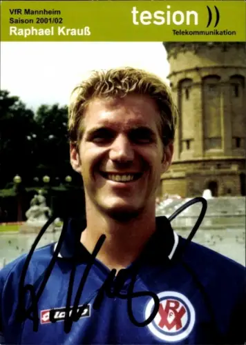 Autogrammkarte Fußballer Raphael Krauß, VfR Mannheim, Autogramm