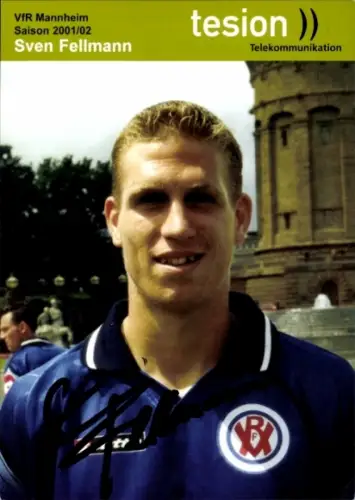 Autogrammkarte Fußballer Sven Fellmann, VfR Mannheim, Autogramm