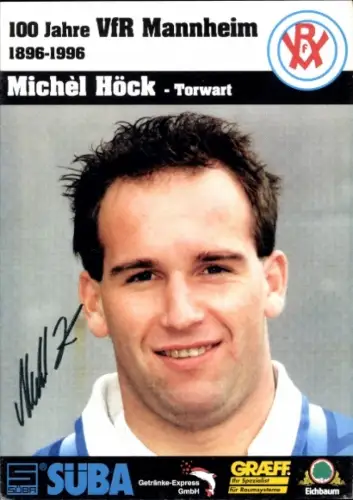 Autogrammkarte Fußballer Michèl Höck, VfR Mannheim, Autogramm