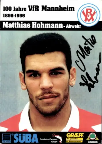 Autogrammkarte Fußballer Matthias Hohmann, VfR Mannheim, Autogramm