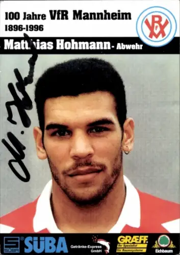 Autogrammkarte Fußballer Matthias Hohmann, VfR Mannheim, Autogramm