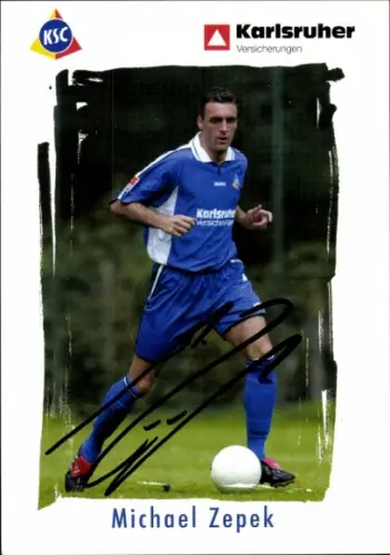 Autogrammkarte Fußballer Michael Zepek, Karlsruher SC, Autogramm