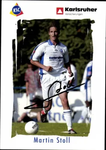Autogrammkarte Fußballer Martin Stoll, Karlsruher SC, Autogramm