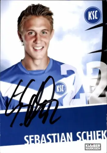 Autogrammkarte Fußballer Sebastian Schiek, Karlsruher SC, Autogramm