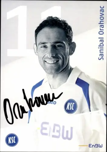 Autogrammkarte Fußballer Sanibal Orahovac, Karlsruher SC, Autogramm