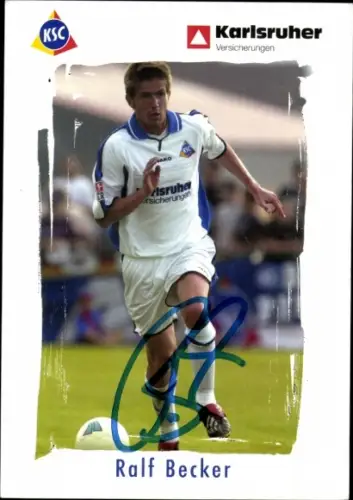 Autogrammkarte Fußballer Ralf Becker, Karlsruher SC, Autogramm