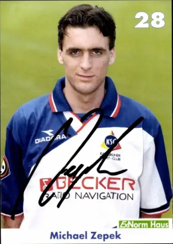 Autogrammkarte Fußballer Michael Zepek, Karlsruher SC, Autogramm
