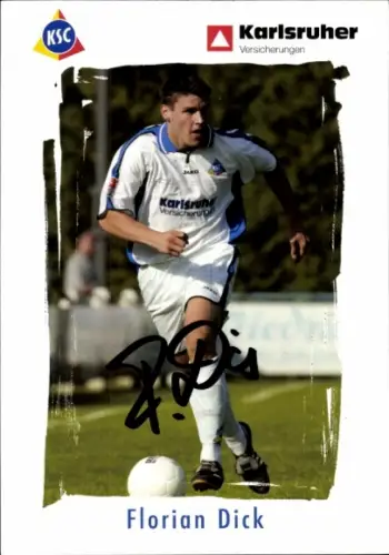 Autogrammkarte Fußballer Florian Dick, Karlsruher SC, Autogramm