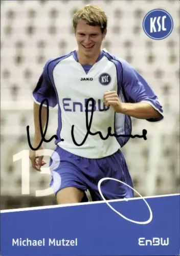 Autogrammkarte Fußballer Michael Mutzel, Karlsruher SC, Autogramm