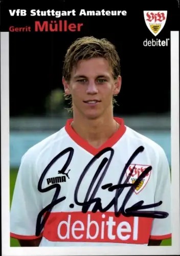 Autogrammkarte Fußballer Gerrit Müller, VfB Stuttgart, Autogramm