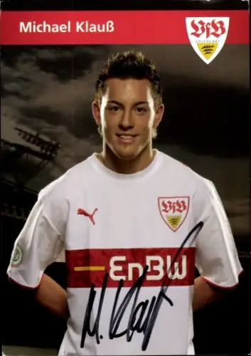 Autogrammkarte Fußballer Michael Klauß, VfB Stuttgart, Autogramm