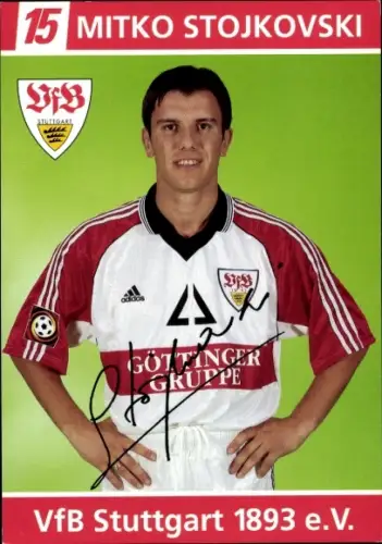 Autogrammkarte Fußballer Mitko Stojkovski, VfB Stuttgart, Autogramm