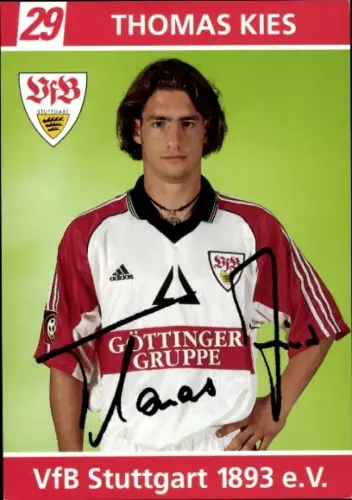 Autogrammkarte Fußballer Thomas Kies, VfB Stuttgart, Autogramm