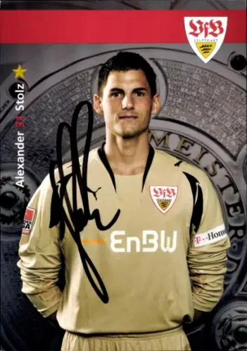 Autogrammkarte Fußballer Alexander Stolz, VfB Stuttgart, Autogramm