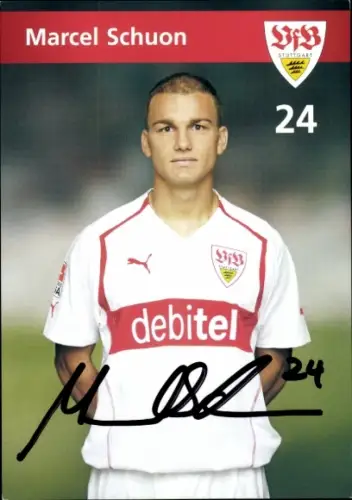 Autogrammkarte Fußballer Marcel Schuon, VFB Stuttgart, Autogramm