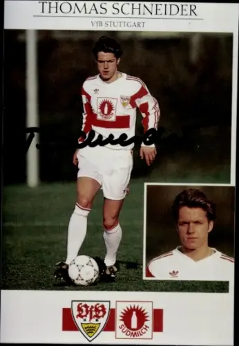 Autogrammkarte Fußballer Thomas Schneider, VfB Stuttgart, Autogramm