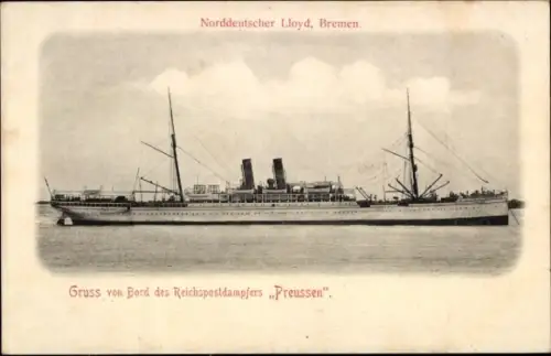 Ak Reichspostdampfer Preussen, NDL Bremen