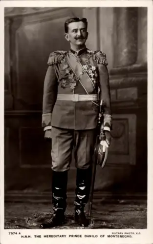 Ak Kronprinz Danilo von Montenegro, Portrait in Uniform