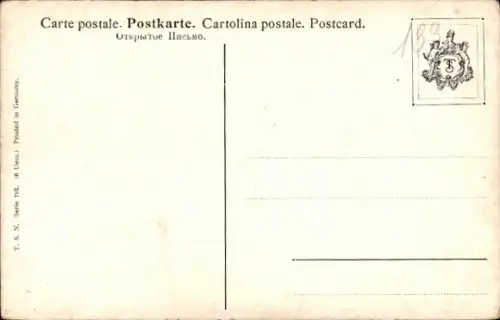 Ak Dackel jagen eine Katze, Tisch