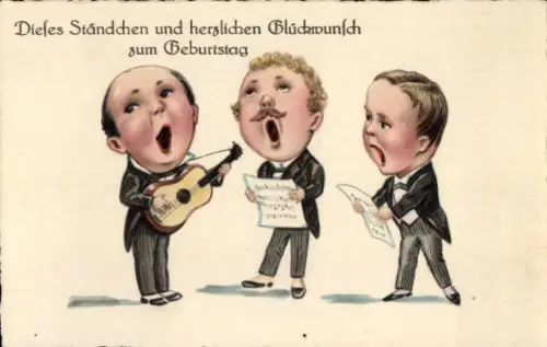 Ak Glückwunsch Geburtstag, Singende Männer