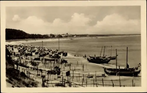 Ak Ostseebad Zempin auf Usedom, Strandansicht, Boote, Fischer, Ostseebad Zempin, Usedom