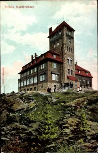 Ak Ještěd Jeschken Region Reichenberg, Neues Jeschkenhaus