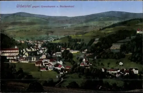 Ak Orbey Urbeis Elsass Haut Rhin, Urbeistal gegen Grenzkamm und Buchenkopf