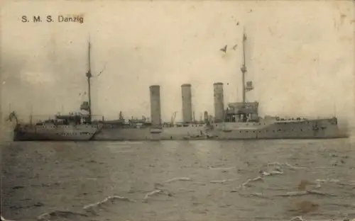 Ak Deutsches Kriegsschiff, SMS Danzig, Stempel Marinepost MSP Nr. 59, Linienschiff Kaiser