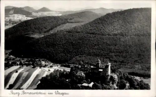 Ak Erlenbach bei Dahn in der Pfalz, Burg Berwartstein, Luftbild