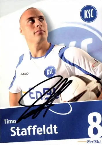 Autogrammkarte Fußballer Timo Staffeldt, Karlsruher SC, Autogramm