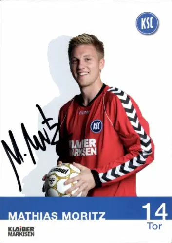 Autogrammkarte Fußballer Mathias Moritz, Karlsruher SC, Autogramm