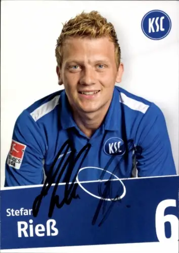Autogrammkarte Fußballer Stefan Rieß, Karlsruher SC, Autogramm