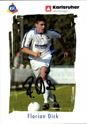 Autogrammkarte Fußballer Florian Dick, Karlsruher SC, Autogramm