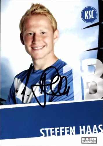 Autogrammkarte Fußballer Steffen Haas, Karlsruher SC, Autogramm
