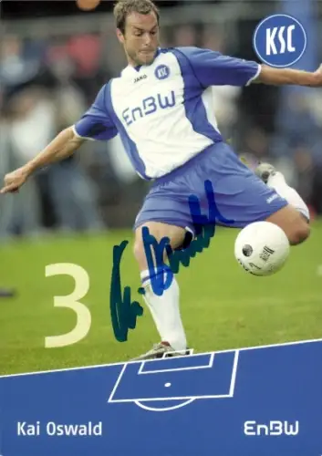 Autogrammkarte Fußballer Kai Oswald, Karlsruher SC, Autogramm