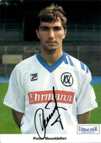 Autogrammkarte Fußballer Peter Neustädter, Karlsruher SC, Autogramm