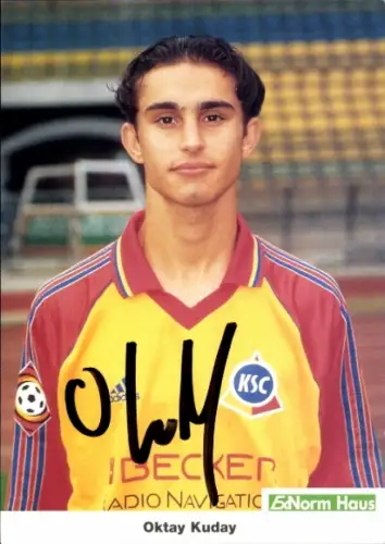 Autogrammkarte Fußballer Oktay Kuday, Karlsruher SC, Autogramm