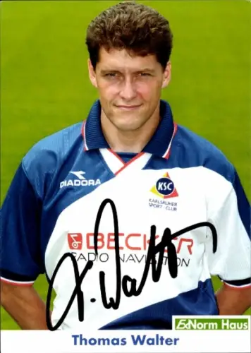 Autogrammkarte Fußballer Thomas Walter, Karlsruher SC, Autogramm