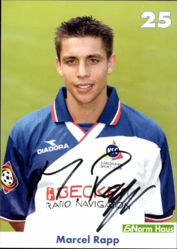 Autogrammkarte Fußballer Marcel Rapp, Karlsruher SC, Autogramm