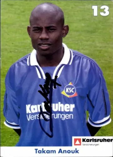 Autogrammkarte Fußballer Takam Anouk, Karlsruher SC, Autogramm