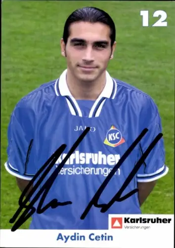 Autogrammkarte Fußballer Aydin Cetin, Karlsruher SC, Autogramm