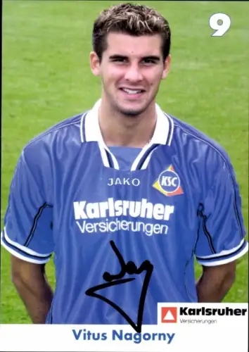 Autogrammkarte Fußballer Vitus Nagorny, Karlsruher SC, Autogramm