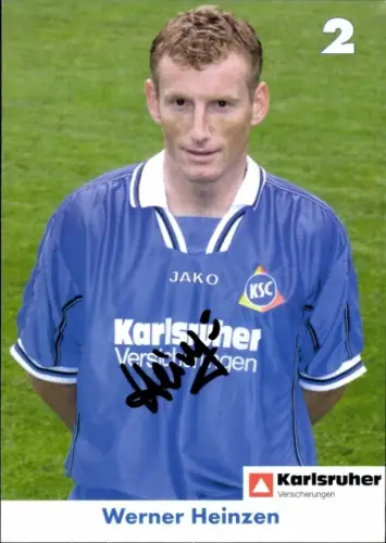 Autogrammkarte Fußballer Werner Heinzen, Karlsruher SC, Autogramm