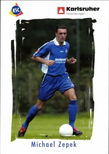 Autogrammkarte Fußballer Michael Zepek, Karlsruher SC, Autogramm