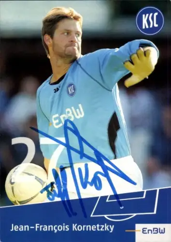 Autogrammkarte Fußballer Jean-François Kornetzky, Karlsruher SC, Autogramm
