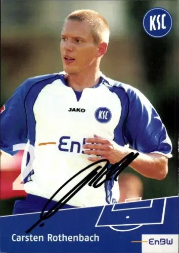 Autogrammkarte Fußballer Carsten Rothenbach, Karlsruher SC, Autogramm