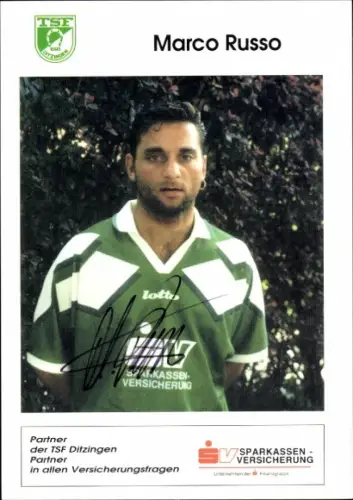 Autogrammkarte Fußballer Marco Russo, TSF Ditzingen, Autogramm