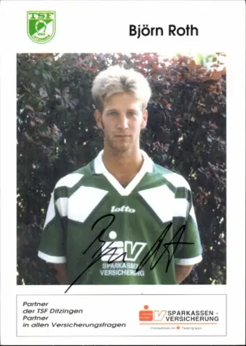 Autogrammkarte Fußballer Björn Roth, TSF Ditzingen, Autogramm