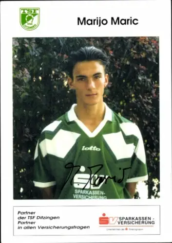 Autogrammkarte Fußballer Marijo Maric, TSF Ditzingen, Autogramm